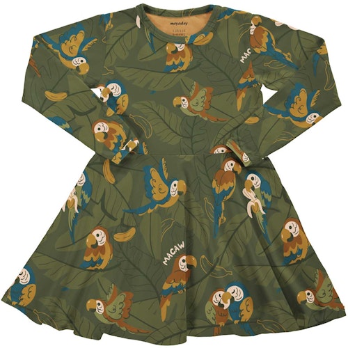 Flatterkleid langarm Papagei