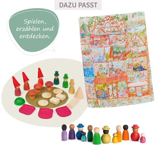 Spieltuch Seide Puppenhaus Suchbild 53 x 74 cm