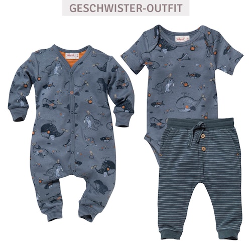 Rippe Langarmstrampler Savannentiere