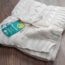 Vorschaubild Edle Babydecke gestrickt natur Biobaumwolle 80 x 100 cm