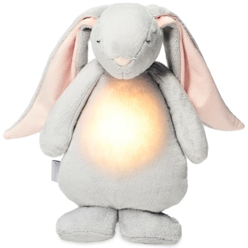 Der Summhase mit Lampe grau-rosa aus Baumwolle und Polyester