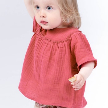 Musselin Baby Sommer Shirt luftig, leicht beere