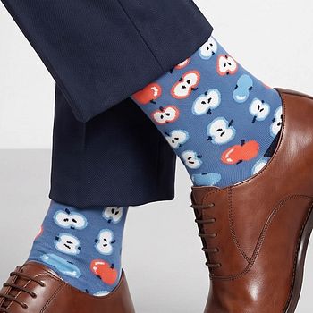 Socken Äpfel blau