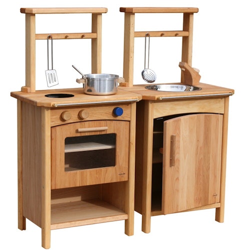 Kinderspielküche Premium Schöllner aus Echtholz 2 Module