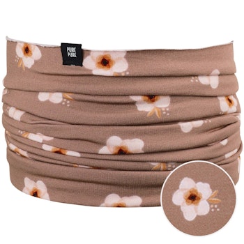 Schlauchschal leicht 2-10 Jahre Blumen taupe