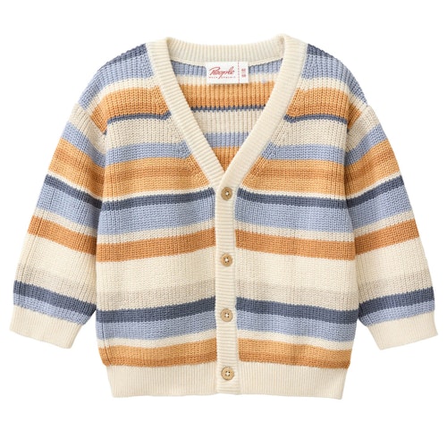 Edle Strickjacke Musterstrick dunkelblau