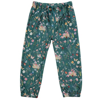 Webhose Jerseyfutter Blumen smaragdgrün