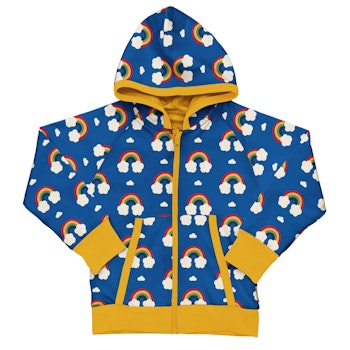 Kapuzenjacke zum Wenden Regenbogen blau