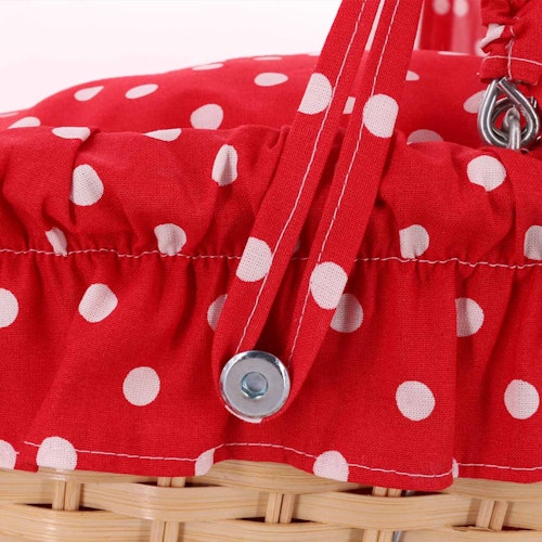 Korb Puppenwagen aus Holz rot