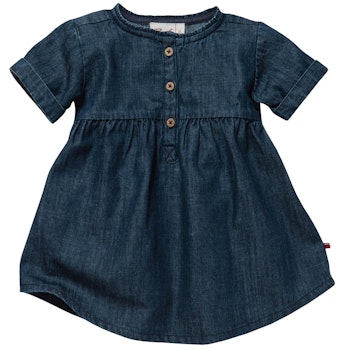 Edles Jeanskleid kurzarm jeansblau