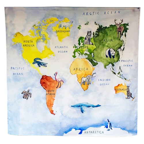 Spieltuch Bio-Baumwolle Unsere Erde 100 x 100 cm