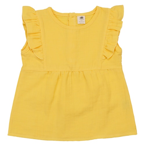 Musselin Bluse mit Voläntchen gelb