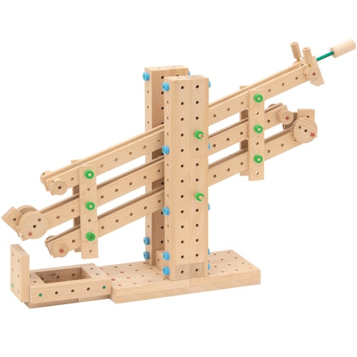 Matador Explorer E717 Baukasten - Set Di Costruzioni In Legno Da 717 Pezzi Per Bambini 5+ - Giocattolo Educativo Con Martello E Pinze, Fatto In Austria
