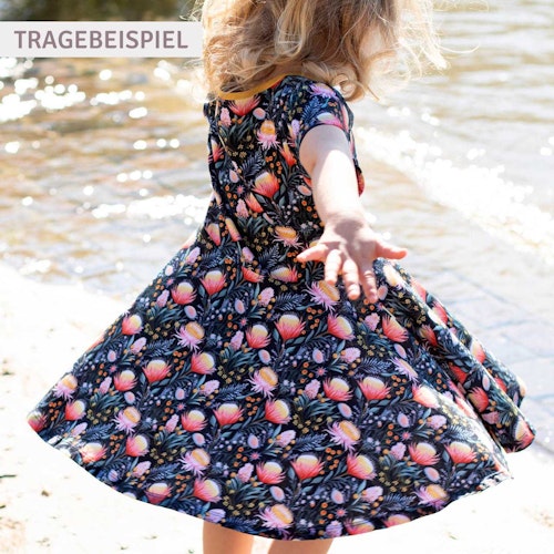 Flatterkleid kurzarm Blumen