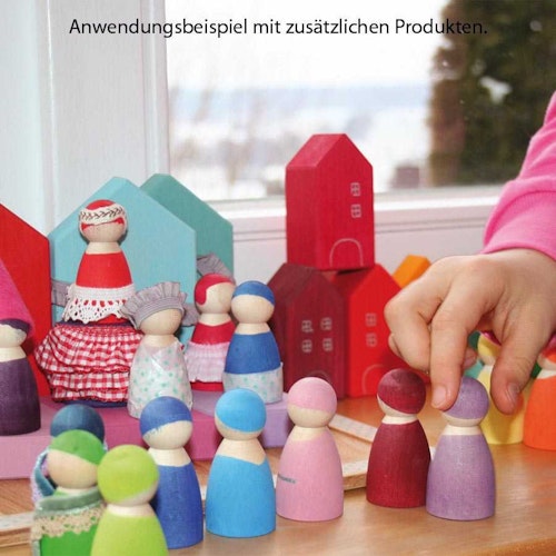 Regenbogen Freunde Figuren 12 Stück Massivholz