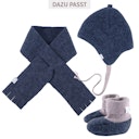 Vorschaubild Warme Wollfleece Babyschuhe dunkelblau