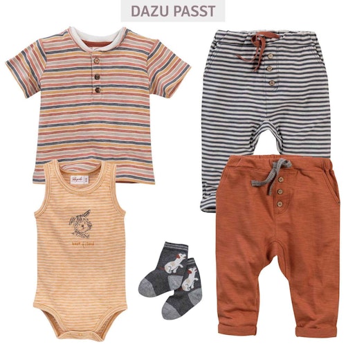 Leichtes Henley T-Shirt Ringel