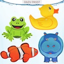Vorschaubild 2er Set Tauchtiere aus Neopren Frosch und Nilpferd