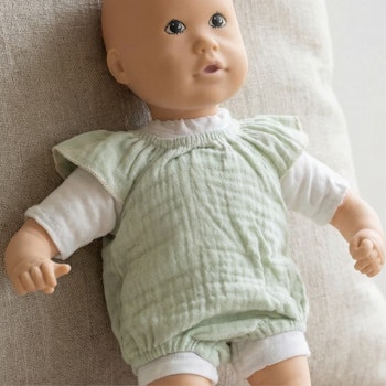 Puppen Body Rüschen 28-35cm mint, Bio-Baumwolle