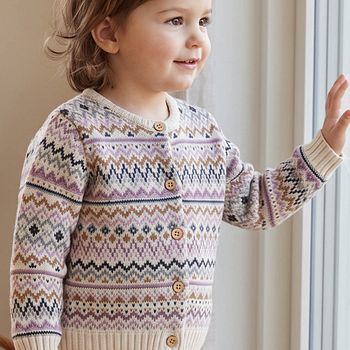 Hochwertige Strickjacke bunt gemustert