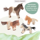 Vorschaubild Shetland Fohlen Holzfigur 6 cm