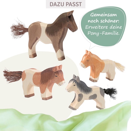 Shetland Fohlen Holzfigur 6 cm