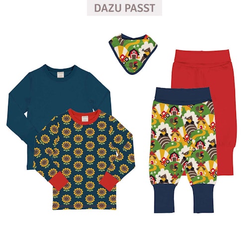 Sonnenblumen Langarmshirt Bündchen