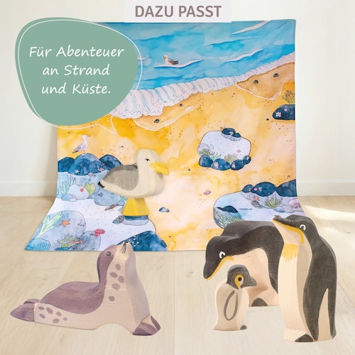 Seehund Kopf hoch Holzfigur 6,5 cm