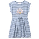 Vorschaubild Sommerkleid kurzarm blau geringelt Regenbogen