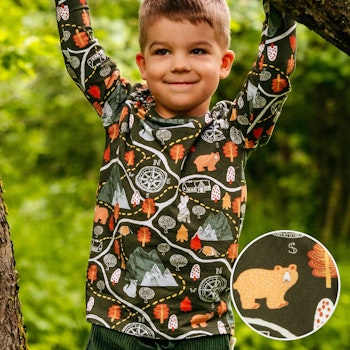 Langarmshirt Wald grün