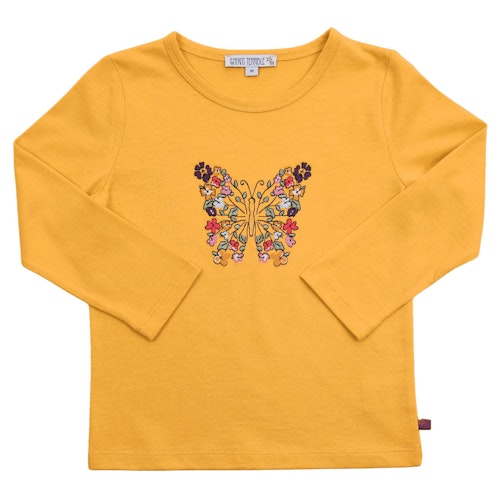 Langarmshirt Schmetterling-Stickerei