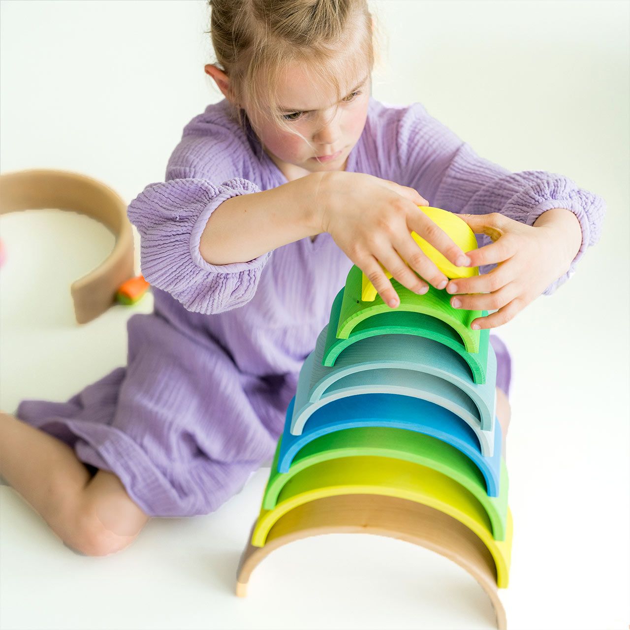 Neongrün Regenbogen Grimms 10 teilig - 27,4 cm