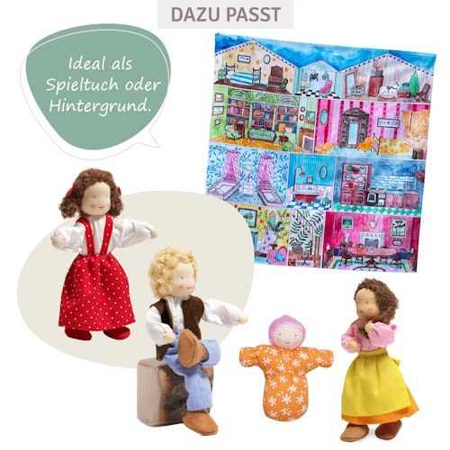 Spieltuch Bio-Baumwolle Puppenhaus 100 x 100 cm