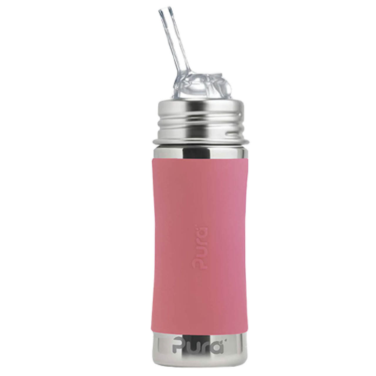 Edelstahl Flasche Trinkhalm ohne Ventil Kids - rosa