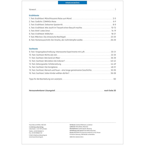 Lesetests in Deutsch – Lernzielkontrollen 3. Klasse