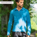 Vorschaubild Herren Wolle Seide Zip-Shirt langarm