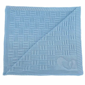 Kuschelige Bio Baby- & Puckdecke - blau