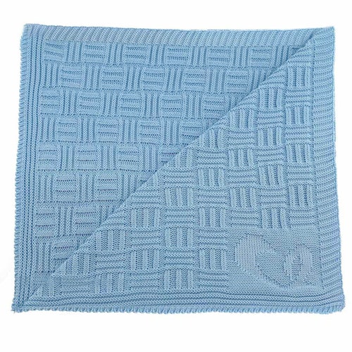Kuschelige Bio Baby- & Puckdecke - blau
