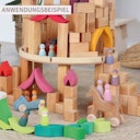 Vorschaubild 100 Holzbausteine Stufenpyramide groß, natur (44,5 x 44,5 cm)