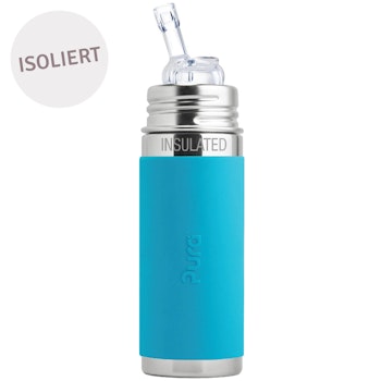 Isolierte Trinkhalm Flasche ab 12 M - open end blau