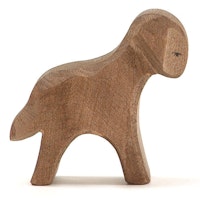 Lamm braun stehend Holzfigur 6 cm hoch