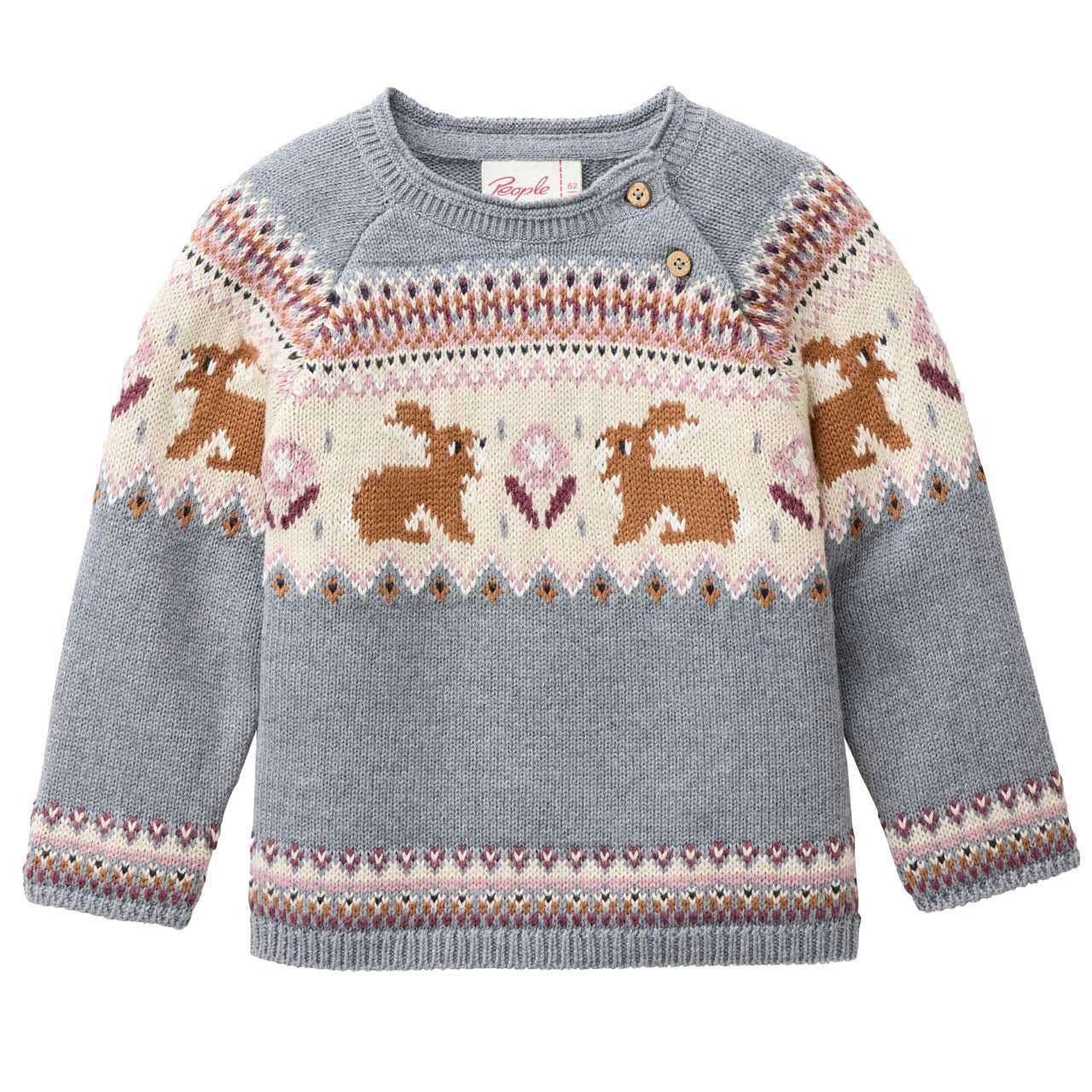 Pullover People Wear Organic Strick langarm Motiv