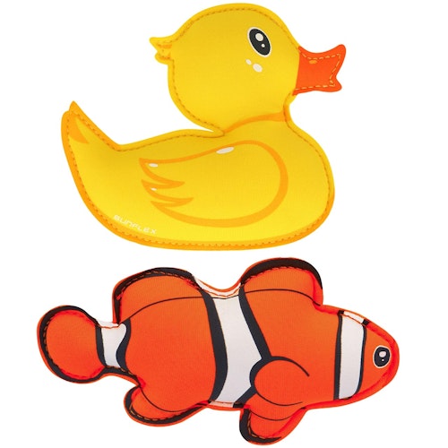 2er Set Tauchtiere aus Neopren Ente und Fisch