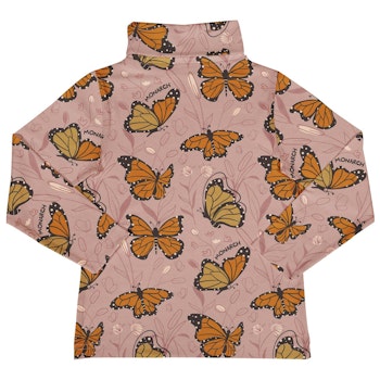 Edles Rollkragenshirt Monarchfalter altrosa