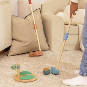 Minigolf-Set aus Kork mit 2 Schlägern