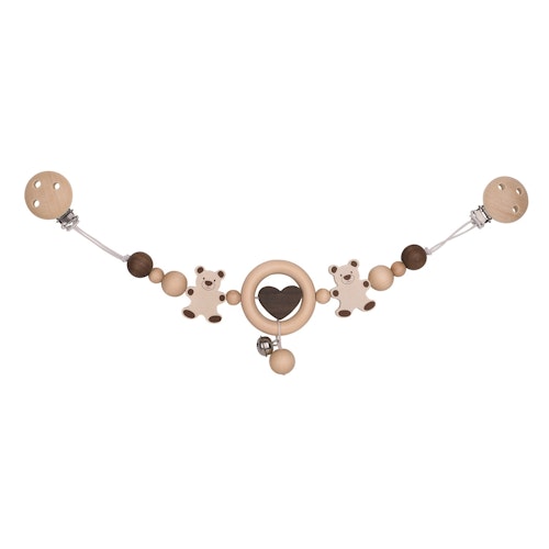 Kinderwagenkette Bärchen natur mit Clip