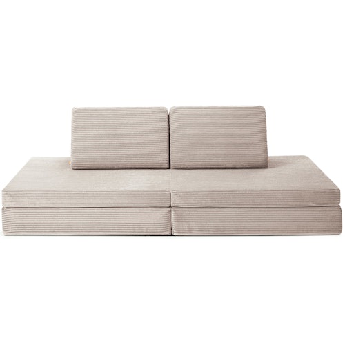 Funzy Spielsofa 4-teilig Cord Hellgrau