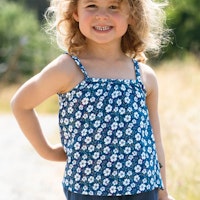 Sommer Shirt Musselin ohne Arm Blumen