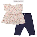 Vorschaubild Musselin kurzarm Bluse Blumen Blätter