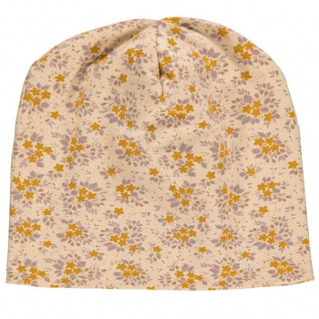 Blumen Beanie beige